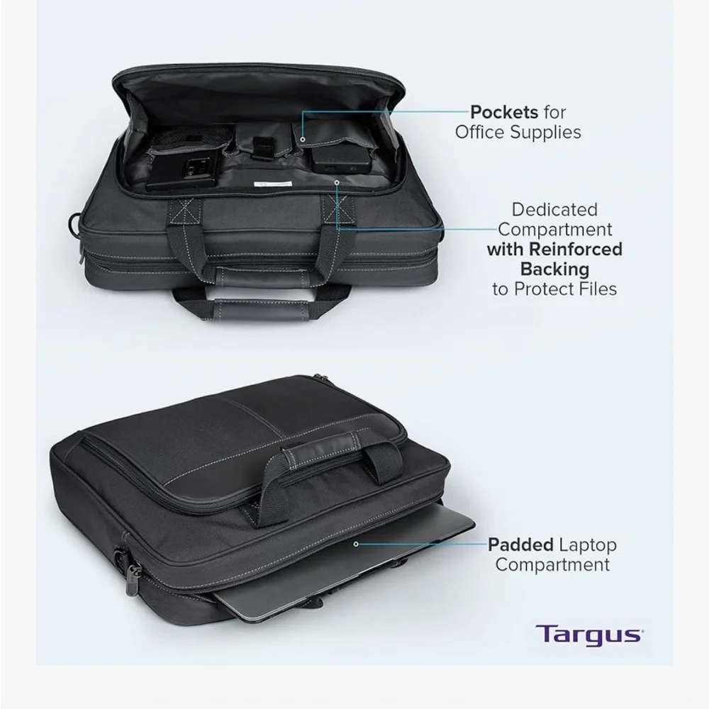 NWOT- Targus Black Laptop Bag with Adjustable Strap